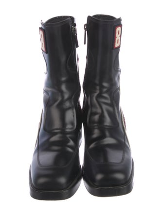 Christian Dior Leather Printed Combat Boots