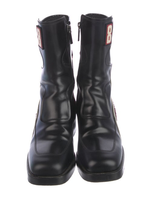 Christian Dior Leather Printed Combat Boots