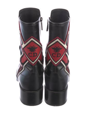 Christian Dior Leather Printed Combat Boots