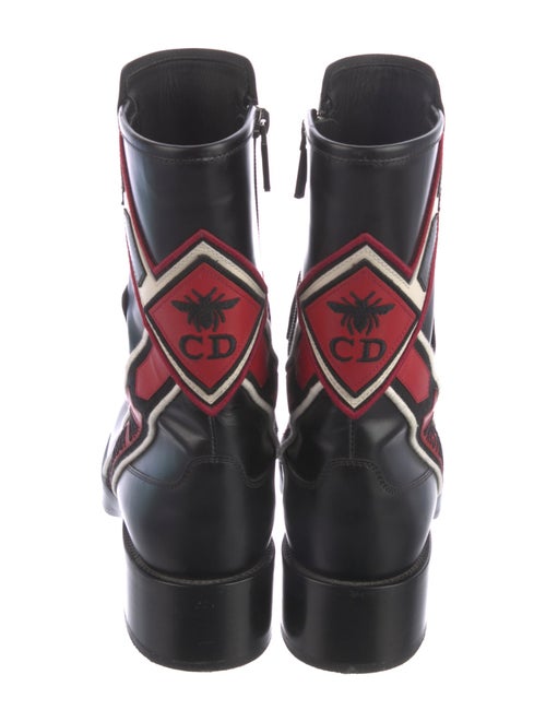 Christian Dior Leather Printed Combat Boots