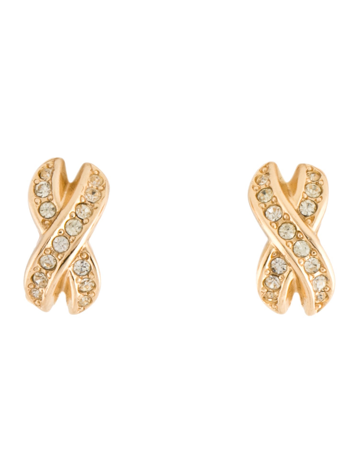 Christian Dior Vintage Crystal Clip-On Earrings