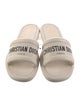 Christian Dior Leather Graphic Print Slides