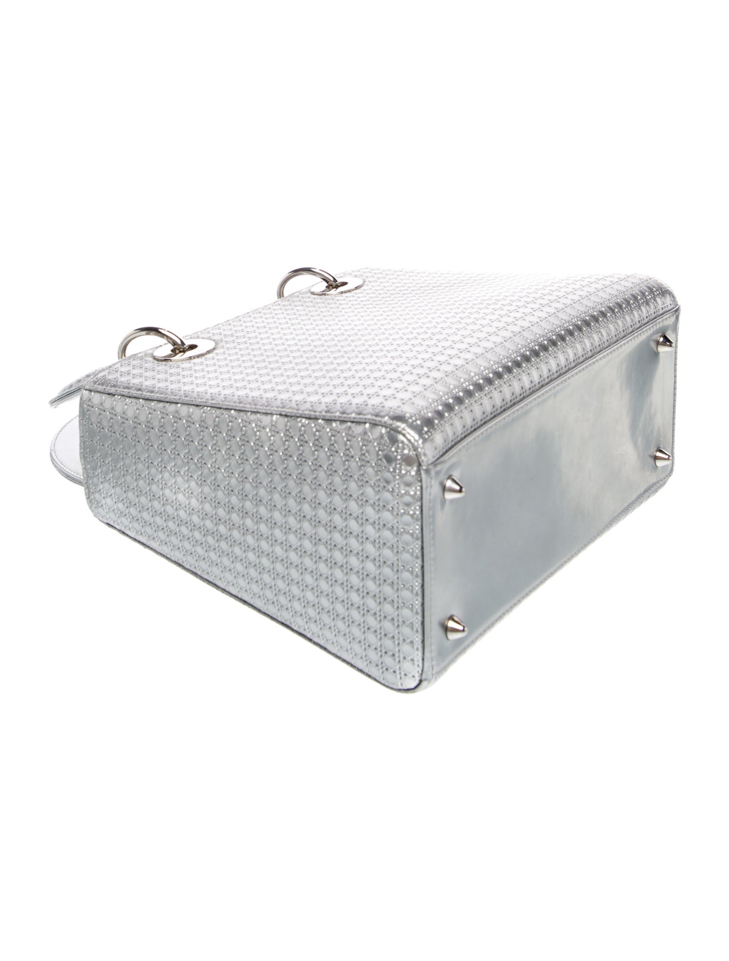 Christian Dior Cannage Lady Dior - Silver Handle Bags, Handbags