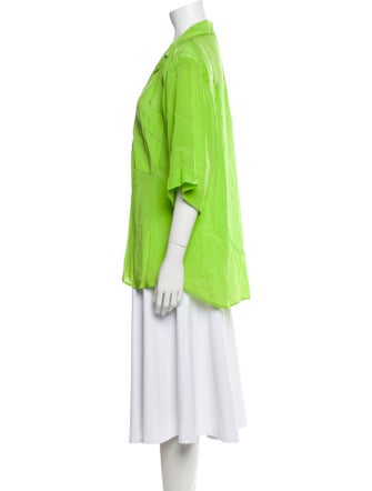 Christian Dior Three-Quarter Sleeve Button-Up Top