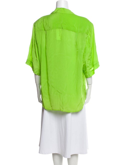 Christian Dior Three-Quarter Sleeve Button-Up Top