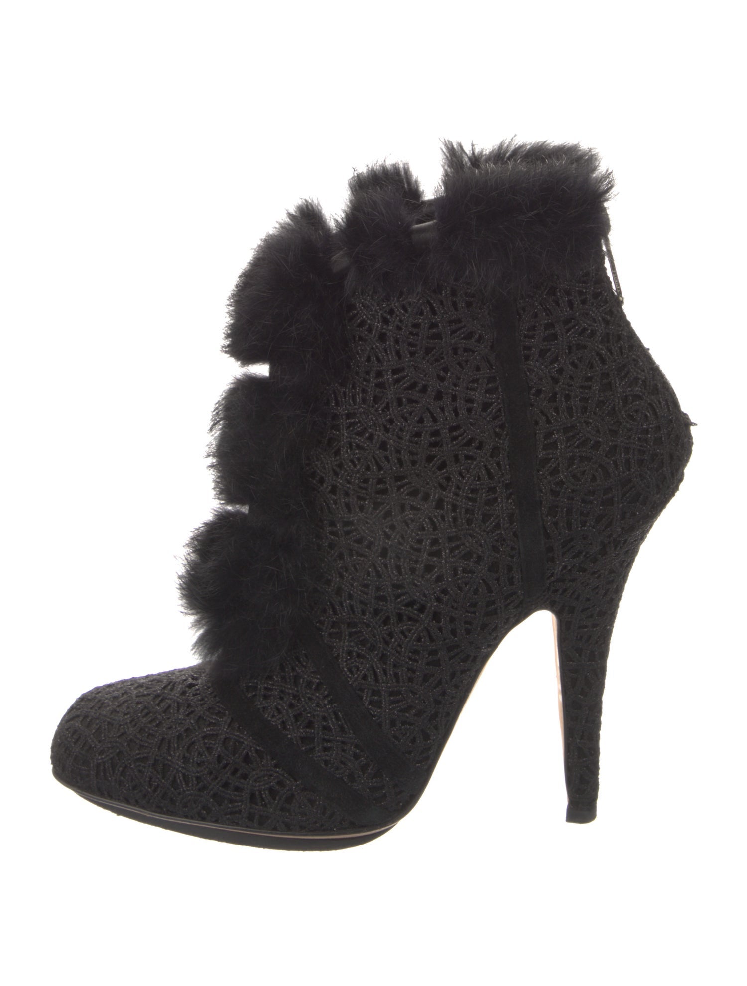 Christian Dior Fur Trim Boots