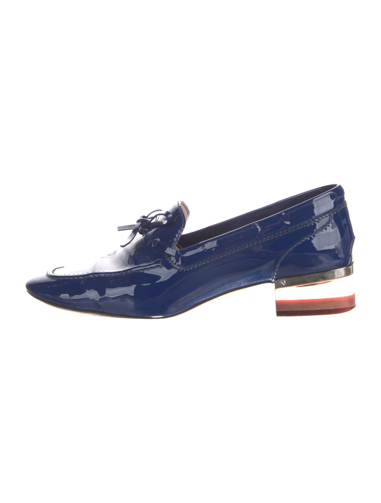 Christian Dior Patent Leather Bow Accents Slingback Pumps