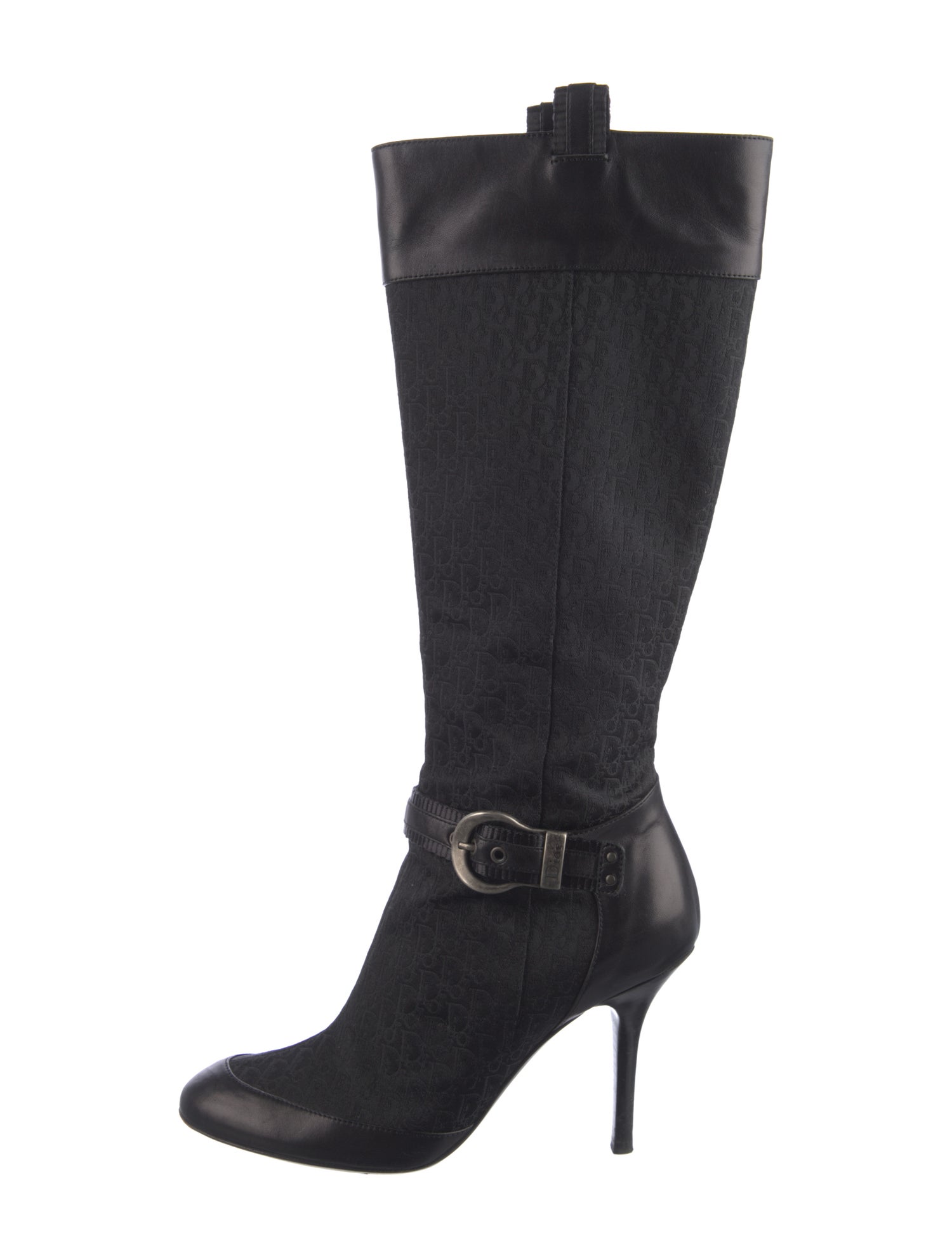 Christian Dior Diorissimo Pattern Canvas Boots