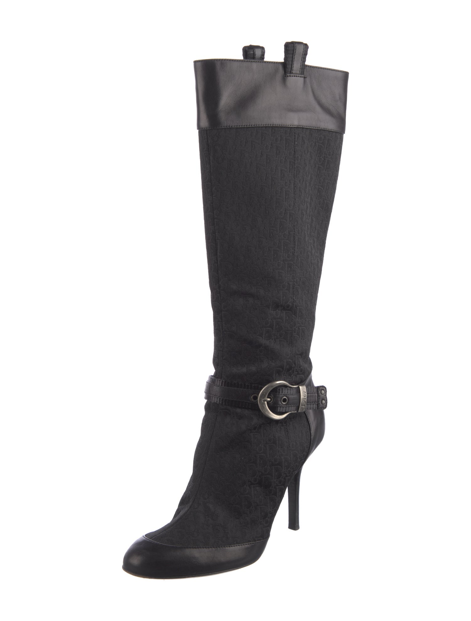 Christian Dior Diorissimo Pattern Canvas Boots