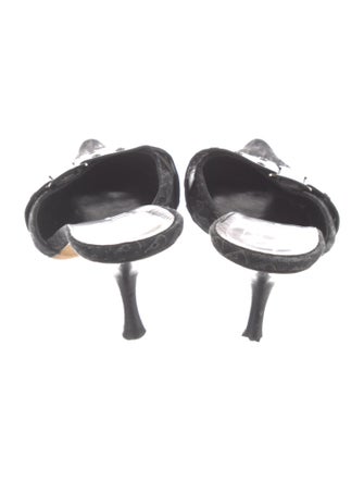 Christian Dior Diorissimo Pattern Canvas Mules