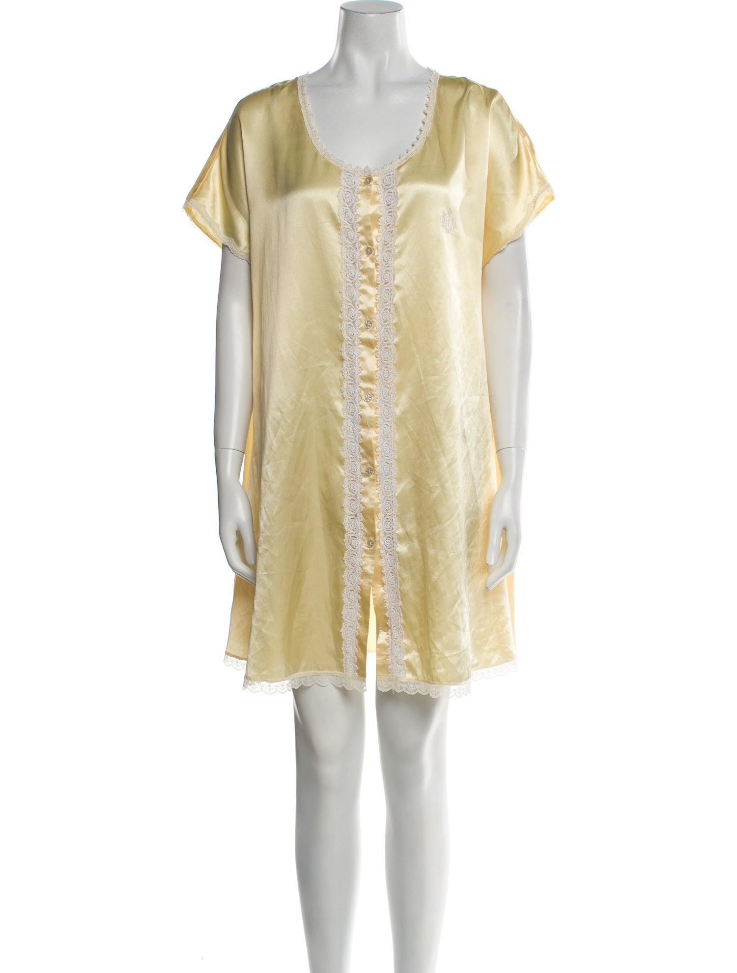 Christian Dior Lace Trim Embellishment Nightgown