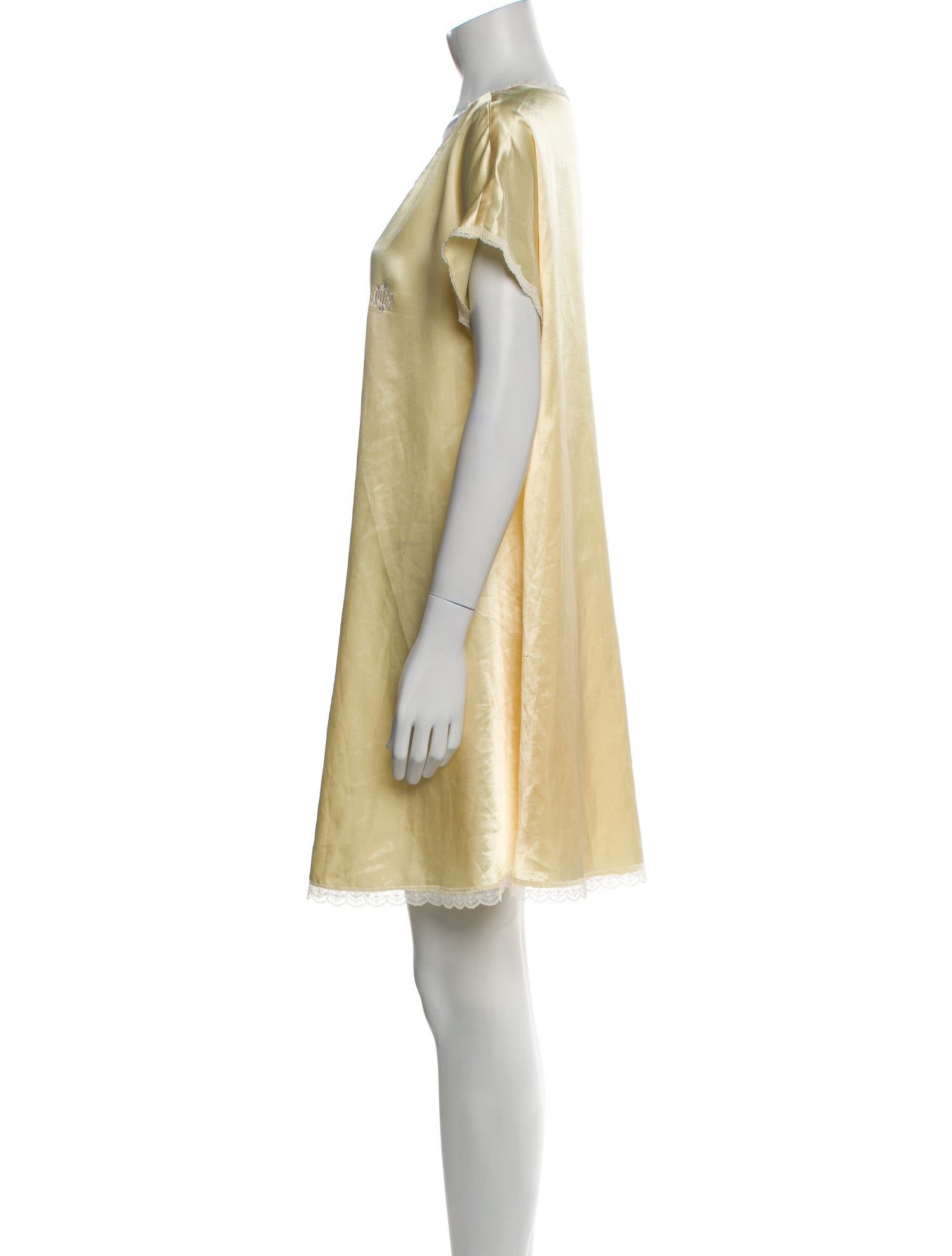 Christian Dior Lace Trim Embellishment Nightgown