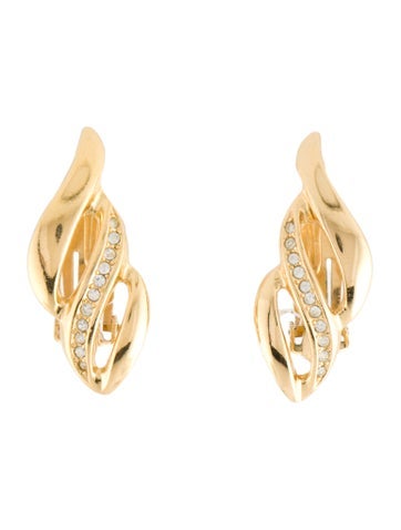 Christian Dior Clip-On Vintage Crystal Earrings
