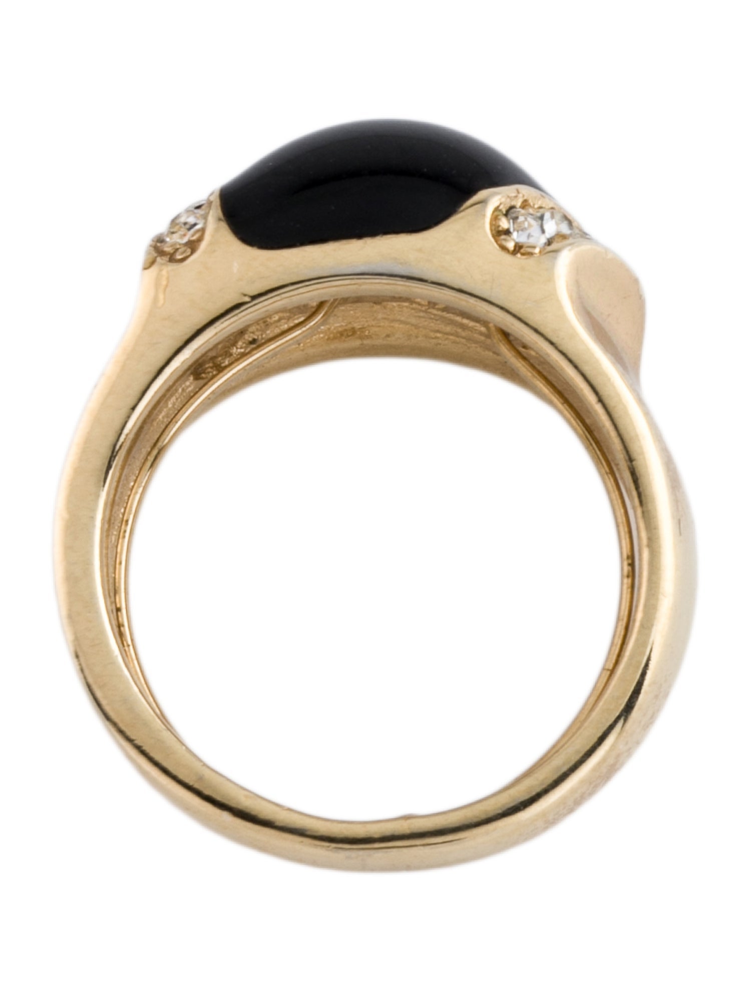 Christian Dior Vintage Enamel & Crystal Ring