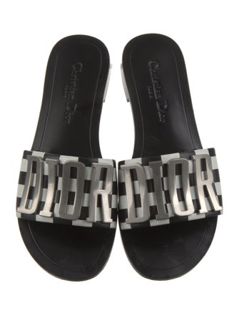 Christian Dior Leather Printed Slides