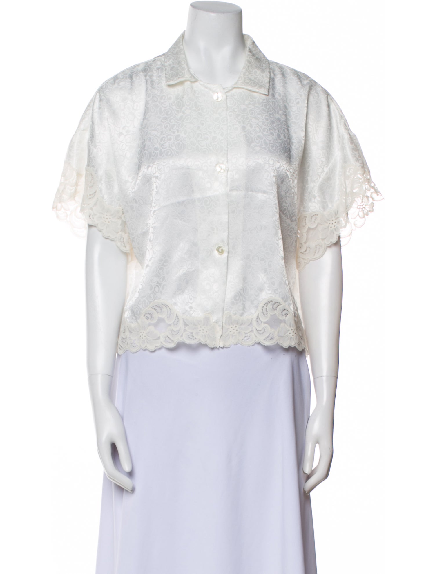 Christian Dior Lace Pattern Lace Trim Embellishment Pajamas