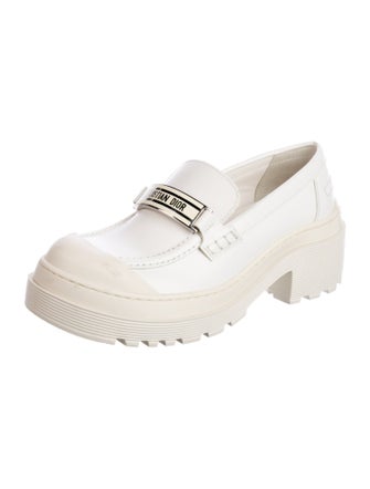 Christian Dior Leather Whipstitch Trim Loafers