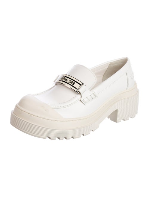 Christian Dior Leather Whipstitch Trim Loafers