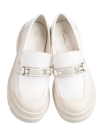 Christian Dior Leather Whipstitch Trim Loafers