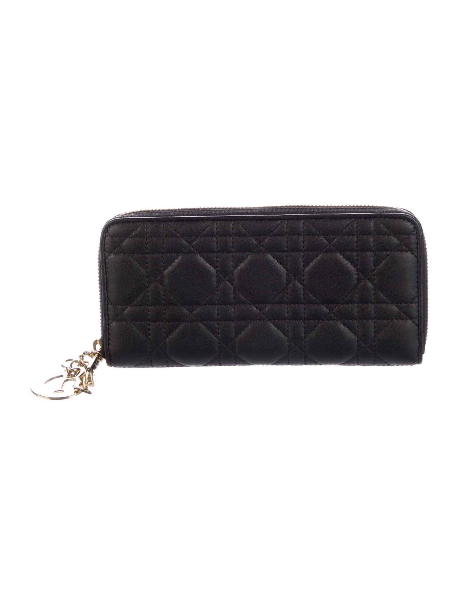 Christian Dior Lady Dior Long Wallet Cannage Pattern Wallet
