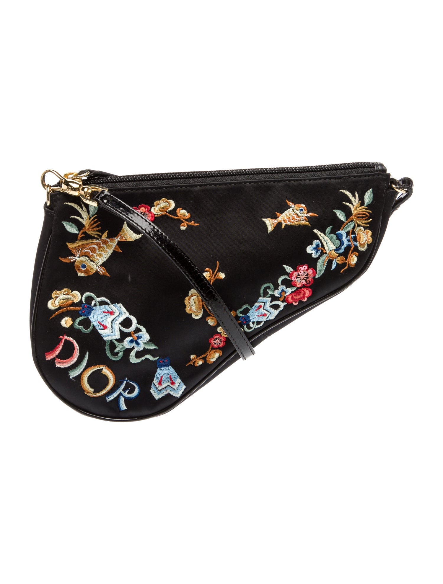 Christian Dior Satin Saddle Pochette Vintage