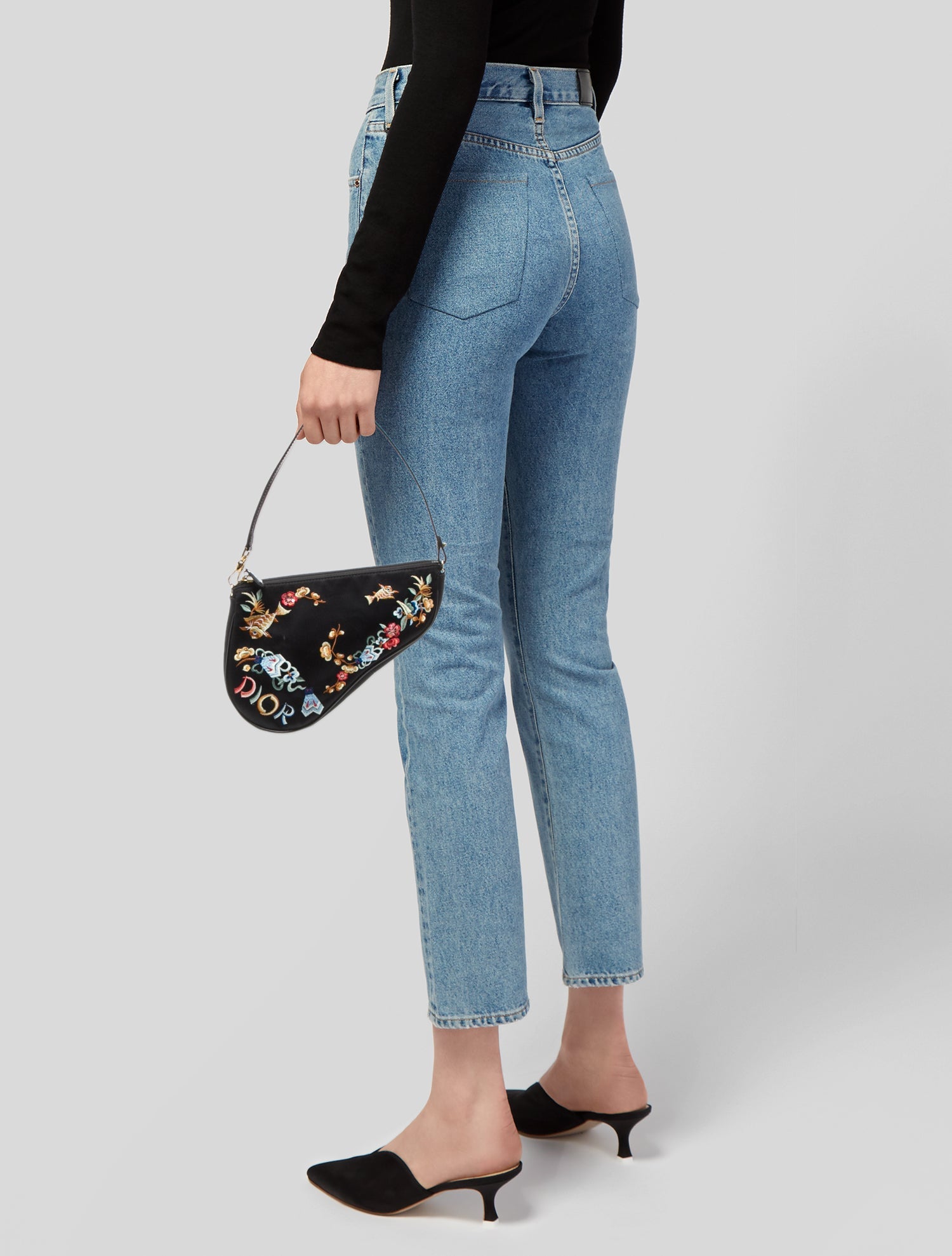 Christian Dior Satin Saddle Pochette Vintage