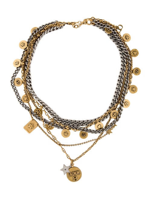 Christian Dior Two-Tone Multistrand Pendant Necklace