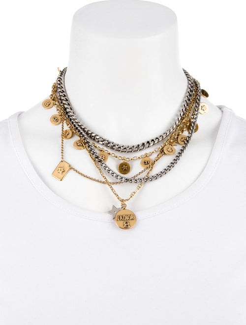 Christian Dior Two-Tone Multistrand Pendant Necklace