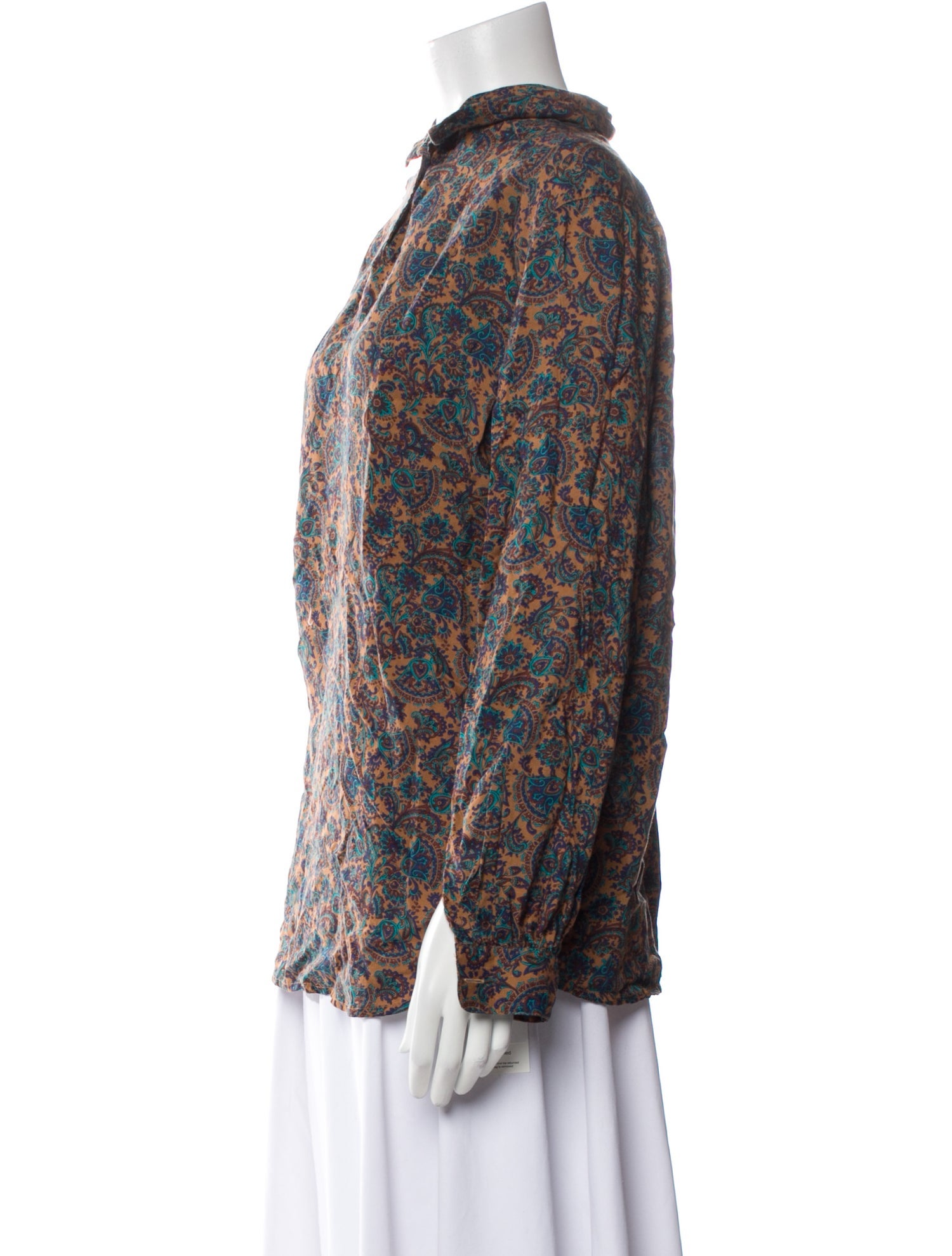 Christian Dior Paisley Print Mock Neck Blouse