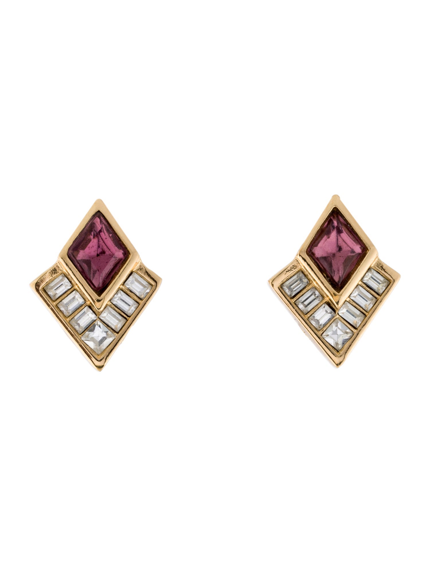 Christian Dior Vintage Crystal Clip-On Earrings