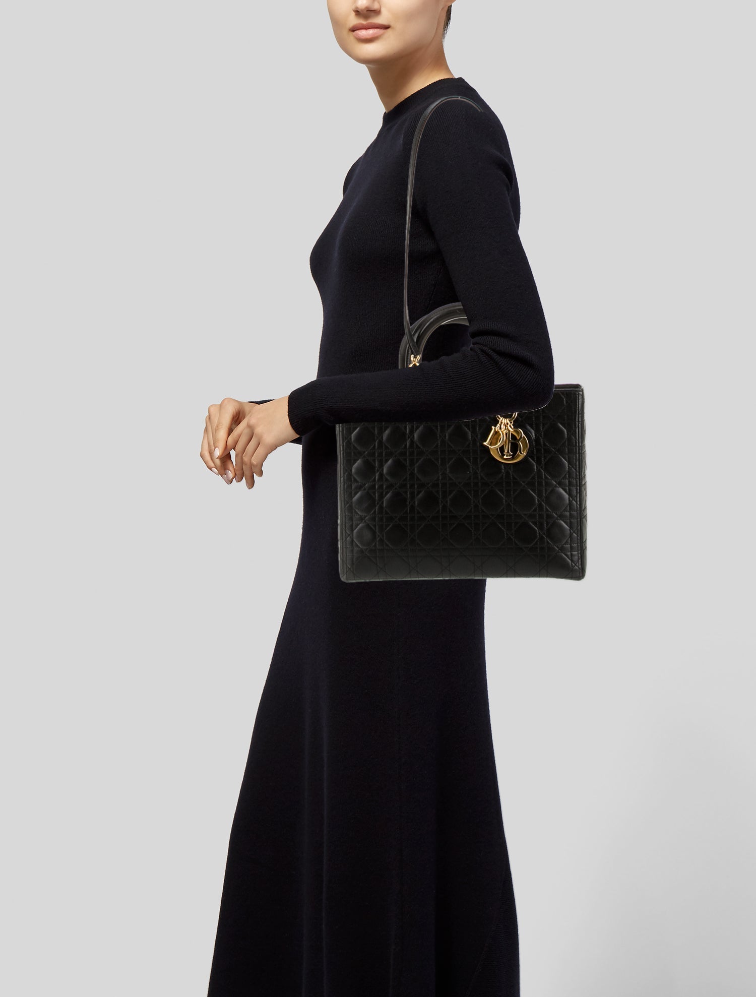 Christian Dior Leather Top Handle Bag