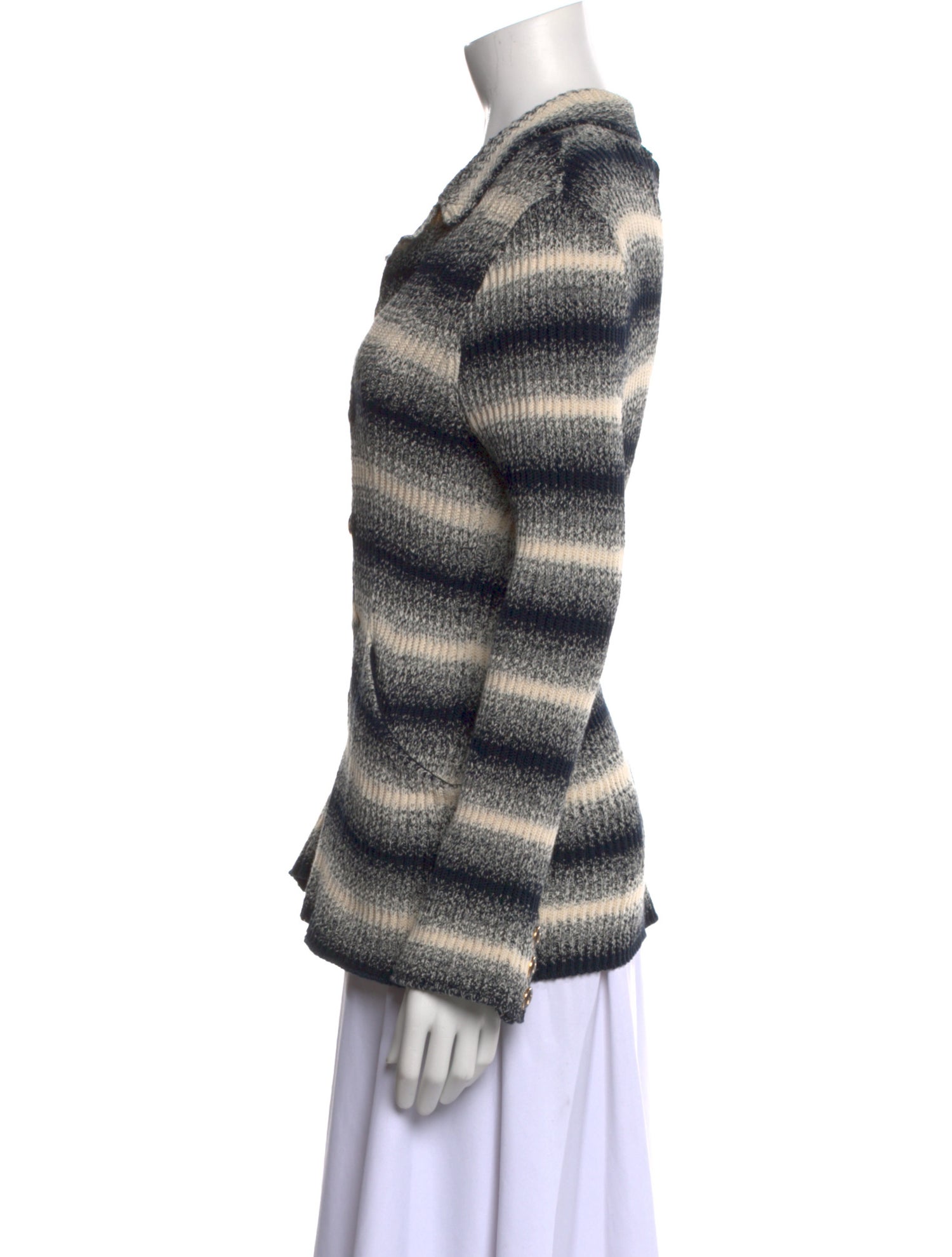 Christian Dior Striped V-Neck Sweater