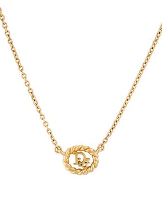Christian Dior Vintage Logo Rope Pendant Necklace