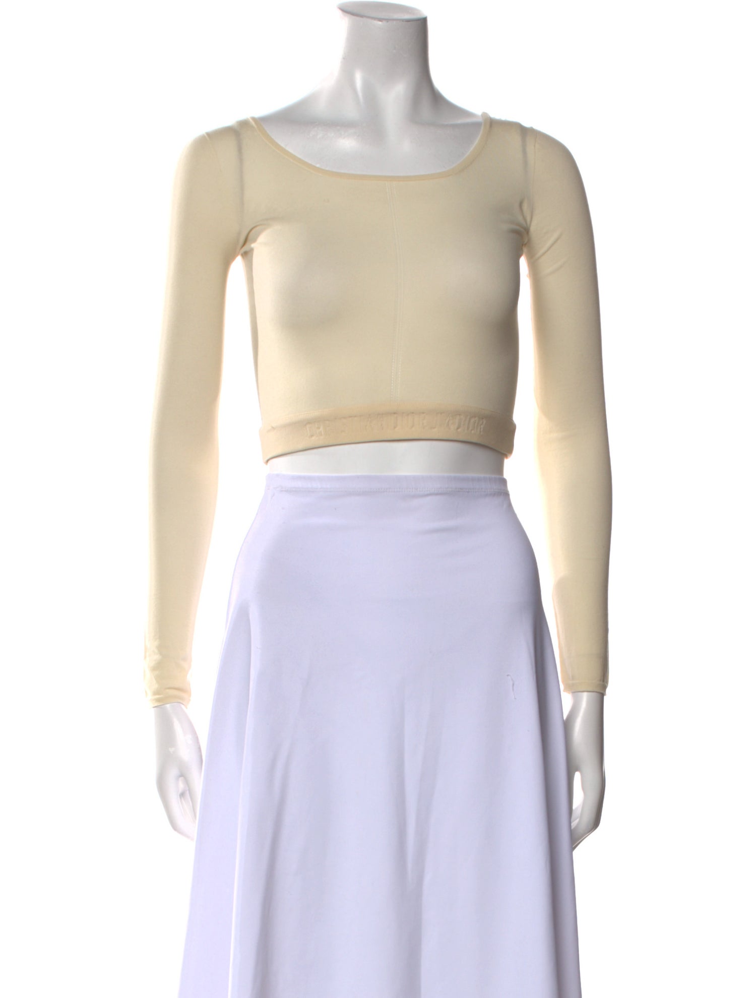Christian Dior Nylon Bateau Neckline Crop Top