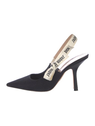 Christian Dior Printed Bow Accents Slingback Pumps