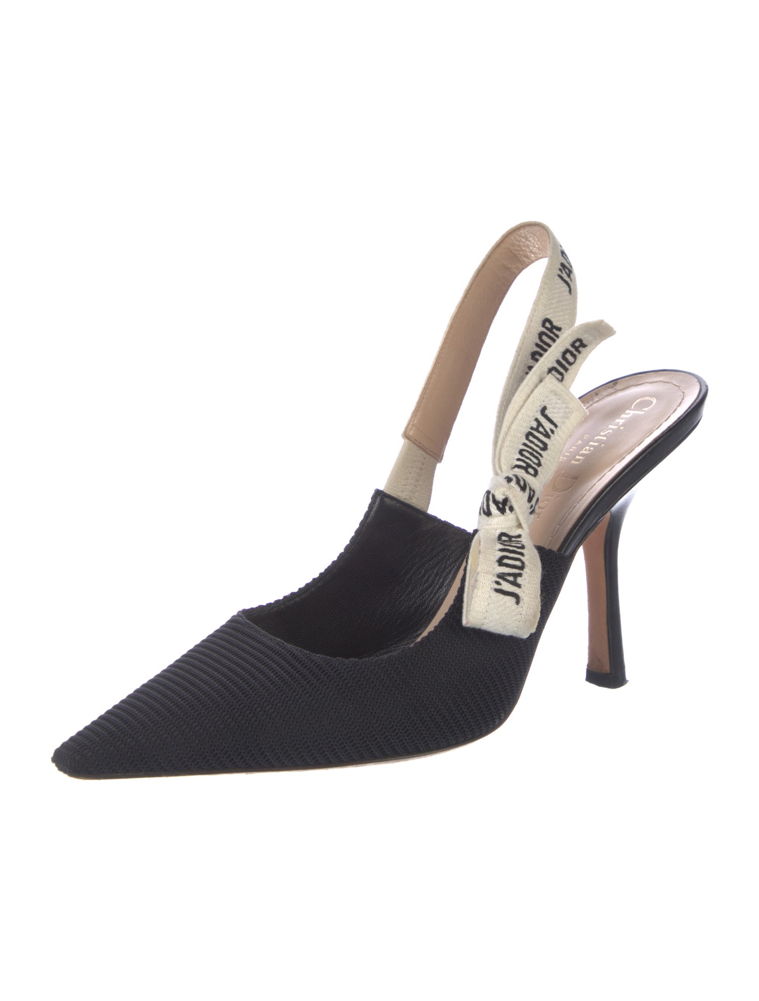 Christian Dior Printed Bow Accents Slingback Pumps