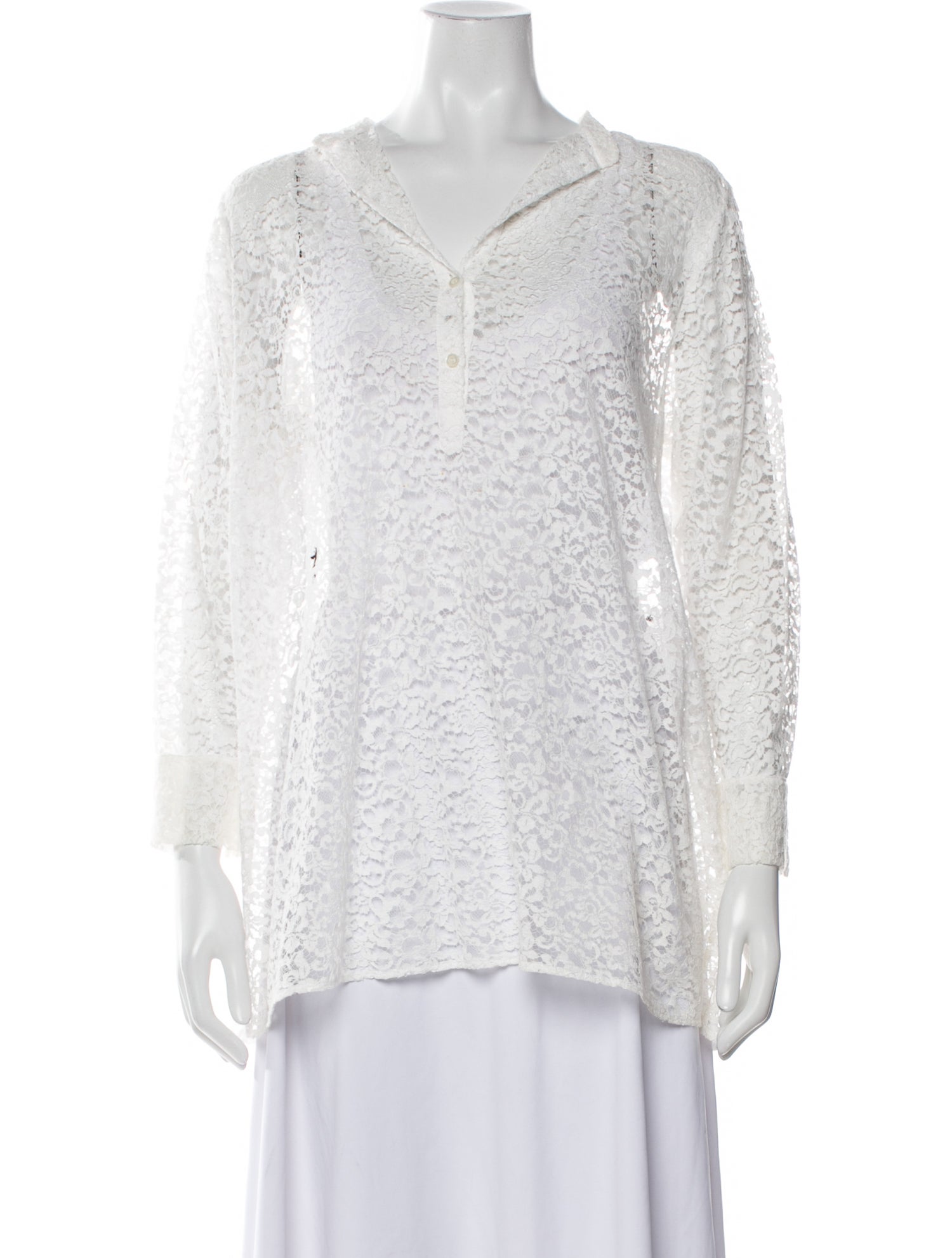 Christian Dior V-Neck Three-Quarter Sleeve Blouse