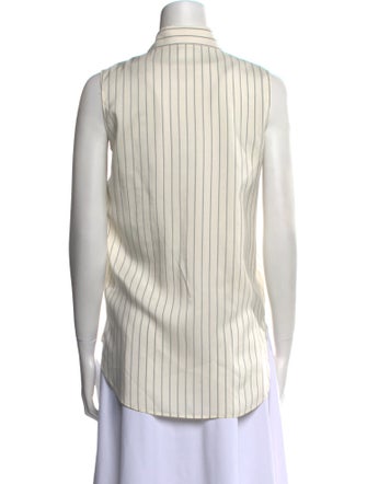 Christian Dior Silk Striped Button-Up Top