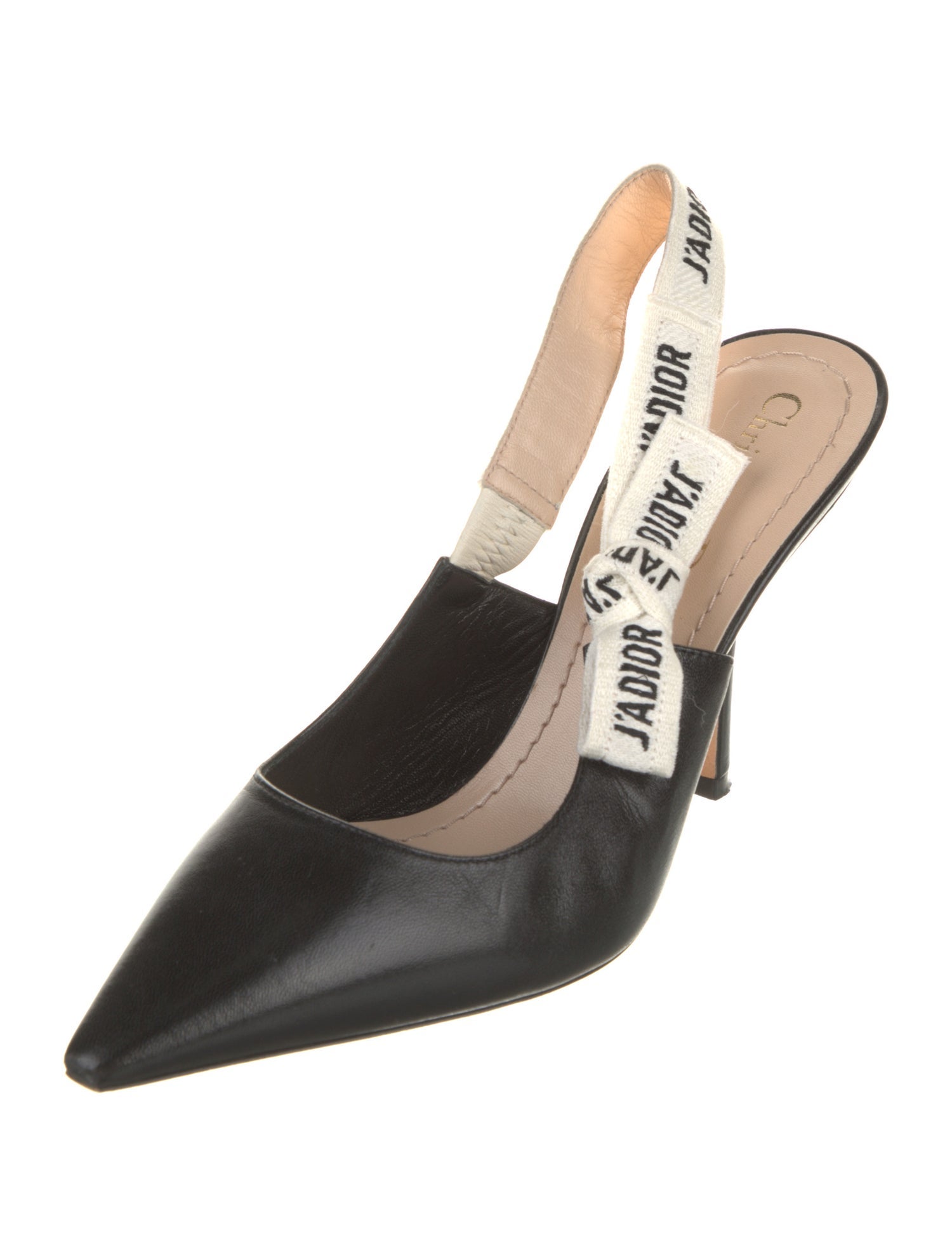 Christian Dior Leather Printed Slingback Pumps