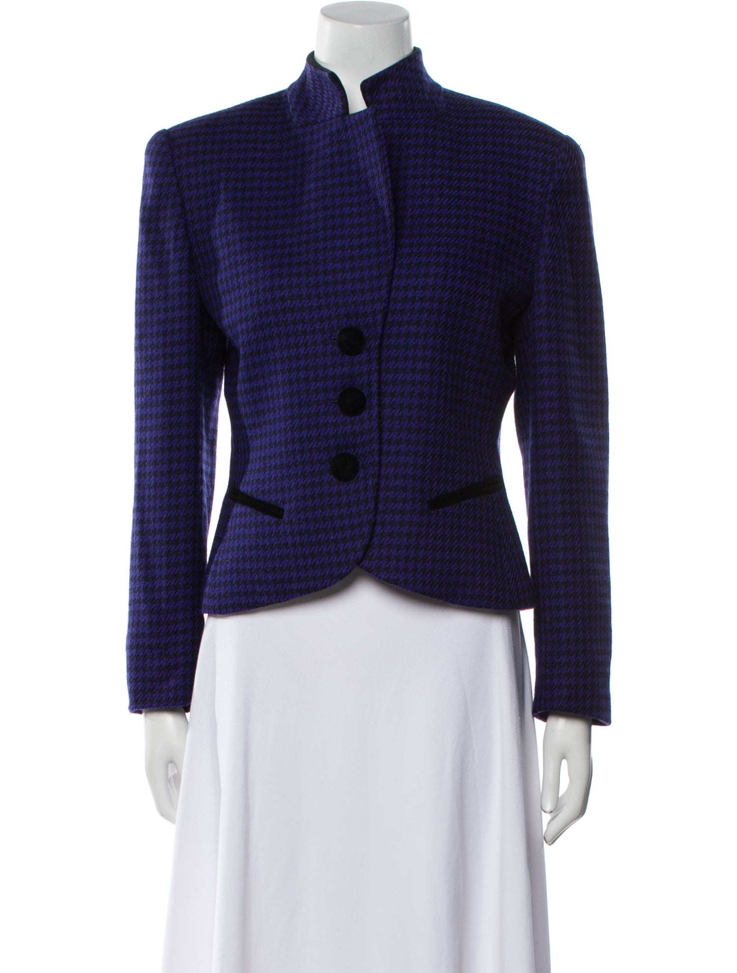 Christian Dior Wool Houndstooth Print Jacket