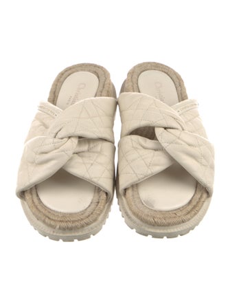 Christian Dior Cannage Pattern Leather Espadrilles
