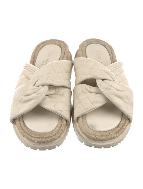 Christian Dior Cannage Pattern Leather Espadrilles