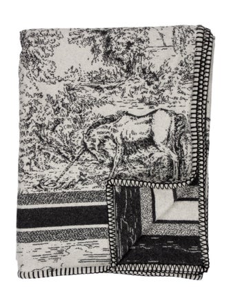 Christian Dior Toile de Jouy Scotland Throw Blanket
