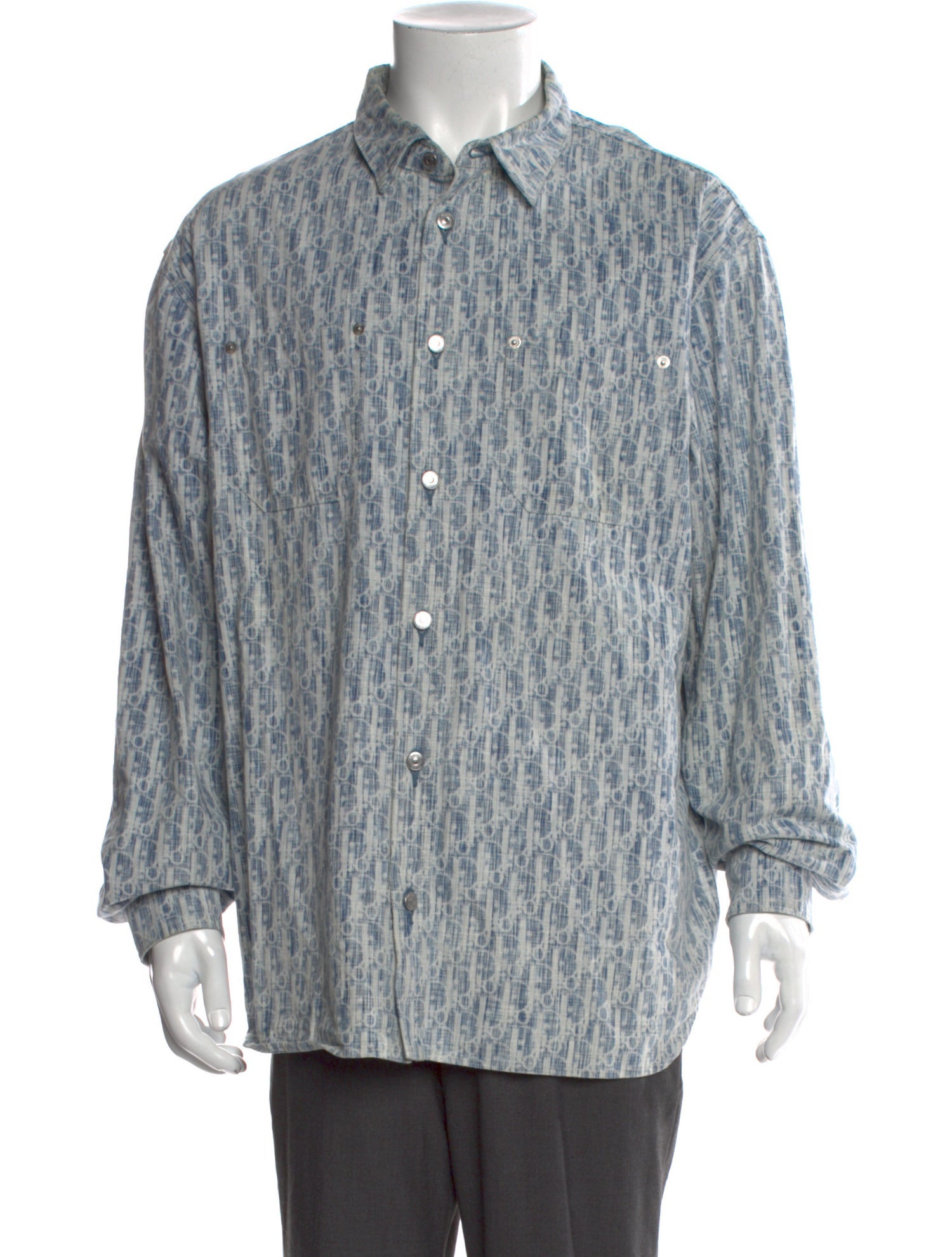 DIOR MEN Oblique Jacquard Long Sleeve Shirt