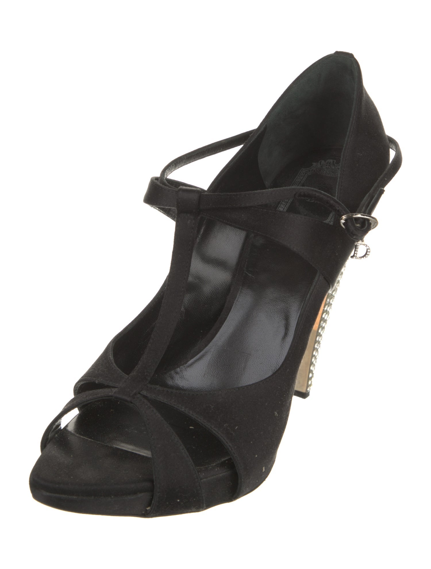 Christian Dior Satin Bow Accents Slingback Sandals