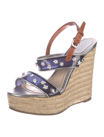 Christian Dior Raffia Colorblock Pattern Espadrilles