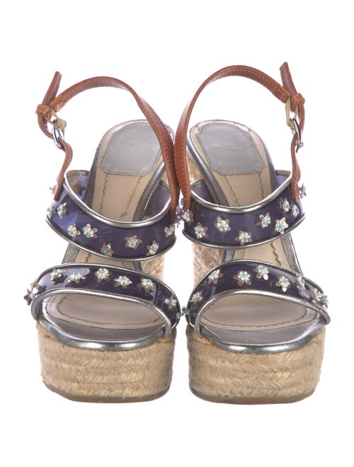 Christian Dior Raffia Colorblock Pattern Espadrilles