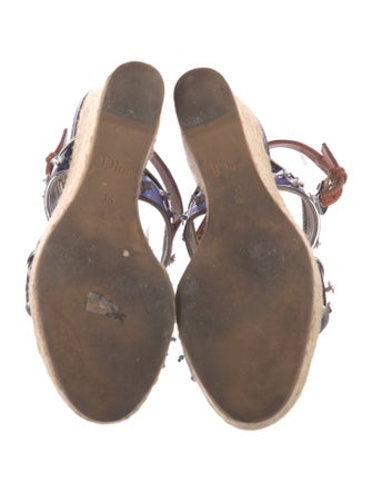 Christian Dior Raffia Colorblock Pattern Espadrilles