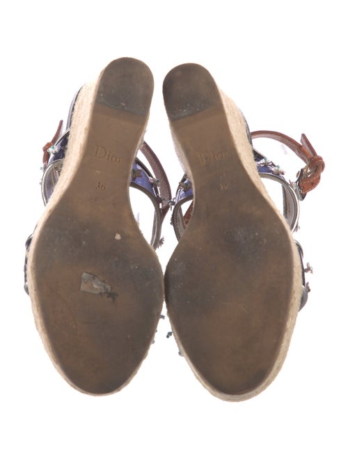 Christian Dior Raffia Colorblock Pattern Espadrilles