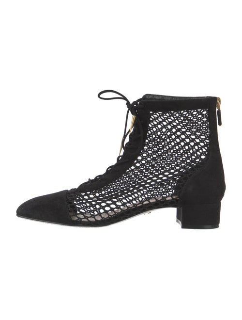 Christian Dior Suede Mesh Accents T-Strap Pumps